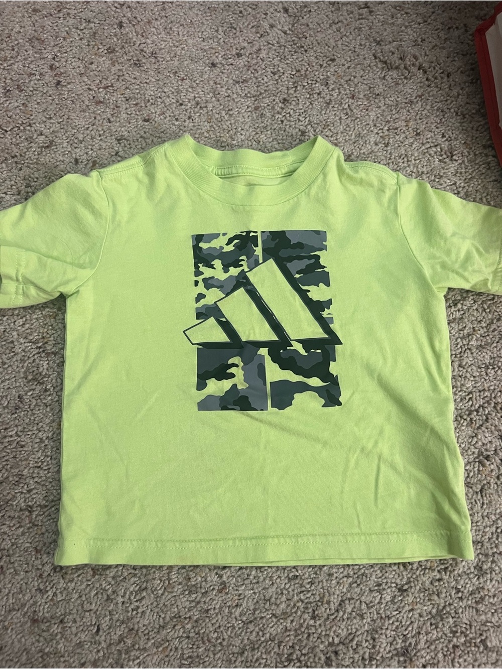 Adidas Kids' Neon Green Camo Logo T-Shirt 3T